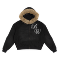 Sun Fade Boxy Detachable Fur Hoodie