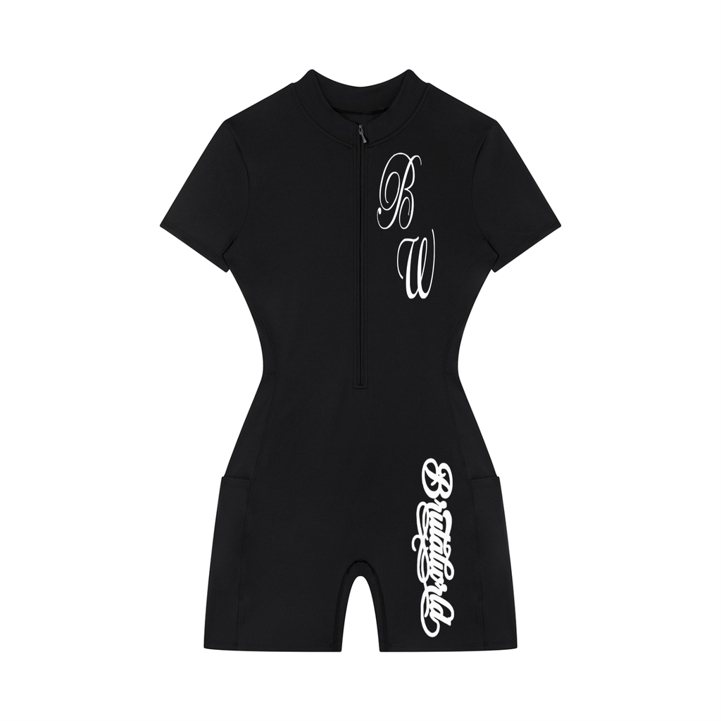 Women's Quarter-Zip Short Sleeve Romper