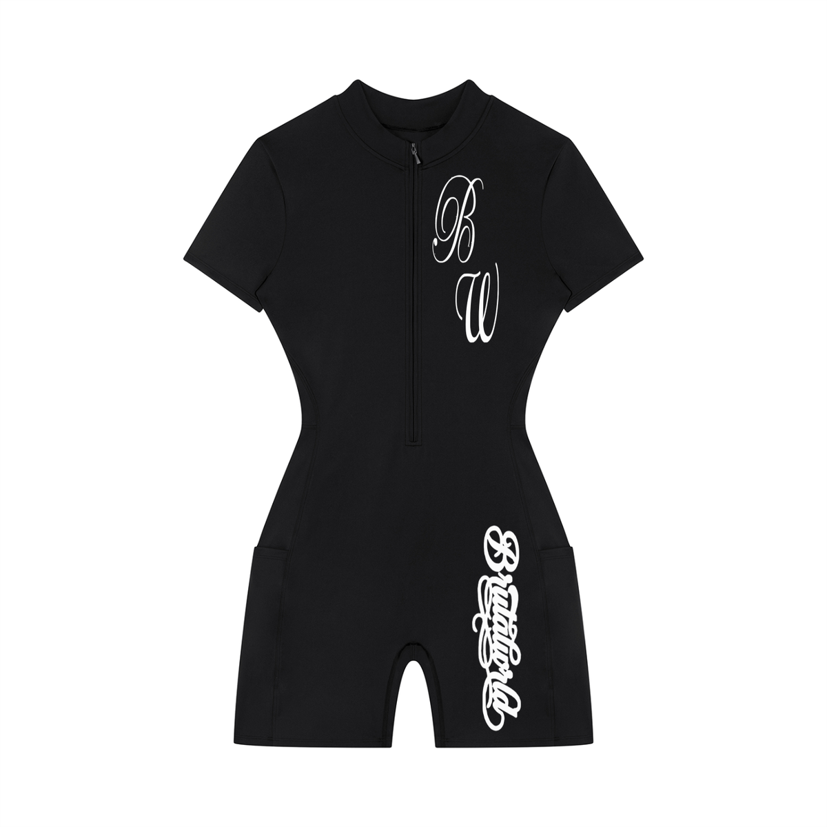 Women's Quarter-Zip Short Sleeve Romper