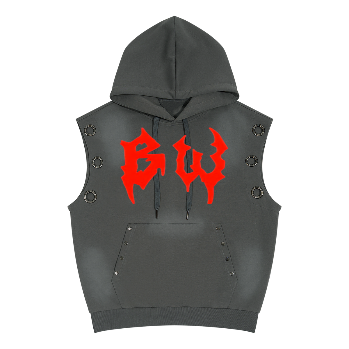 Unisex Vintage Wash Sun Fade Sleeveless Hoodie