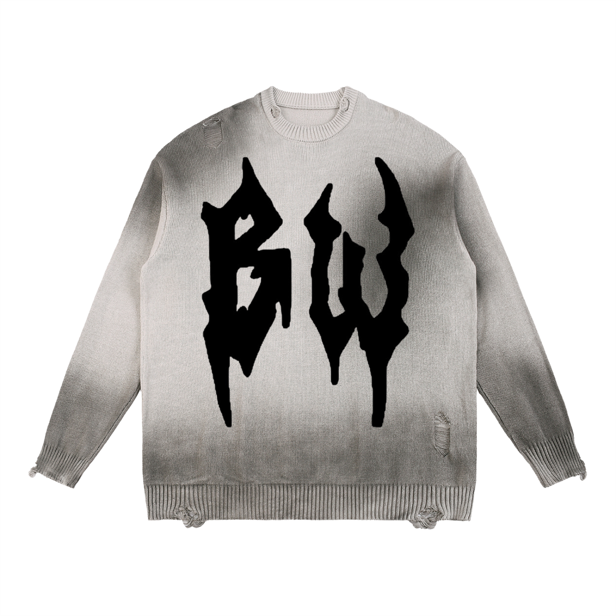 Sun Fade Distressed Ripped Crewneck sweater