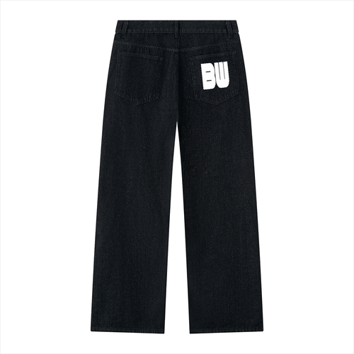 Men's Vintage Wash Wide Leg Denim Jeans