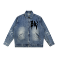 Vintage Wash Zip Up Denim Jacket