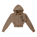 Vintage Washed Cropped Fleece Hoodie