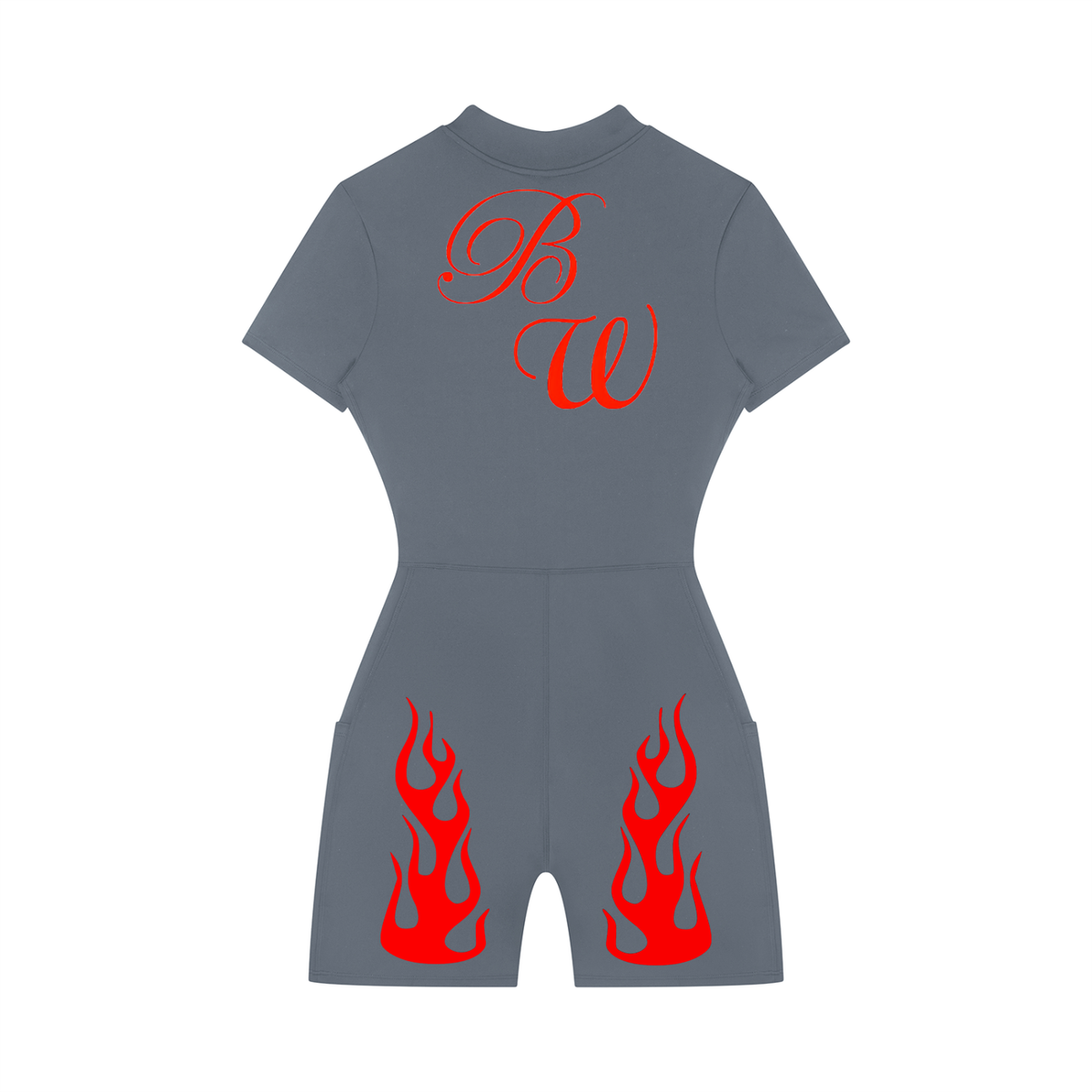Women's Quarter-Zip Short Sleeve Romper
