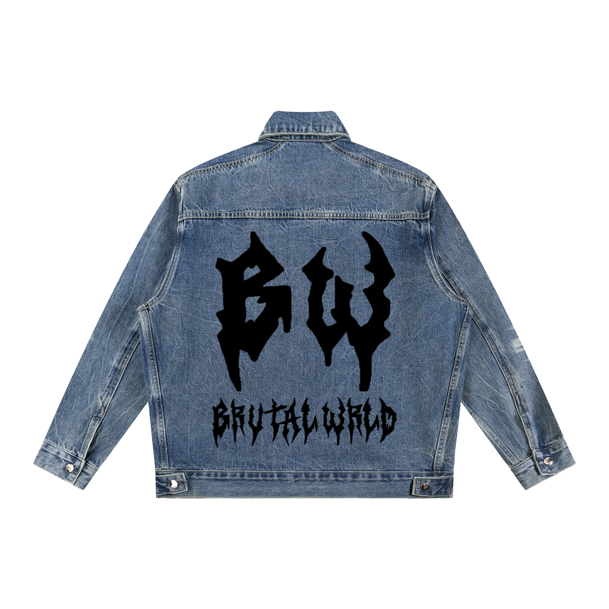 Vintage Wash Zip Up Denim Jacket