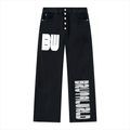 Men's Vintage Wash Wide Leg Denim Jeans