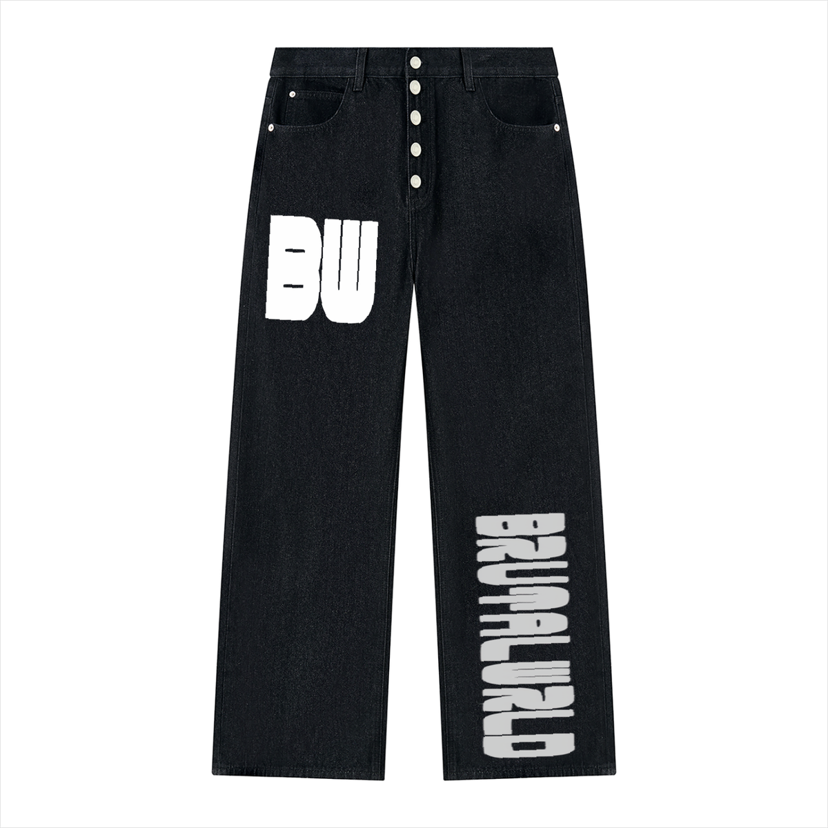 Men's Vintage Wash Wide Leg Denim Jeans