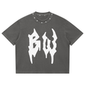 Unisex Washed Boxy Studded T-Shirt