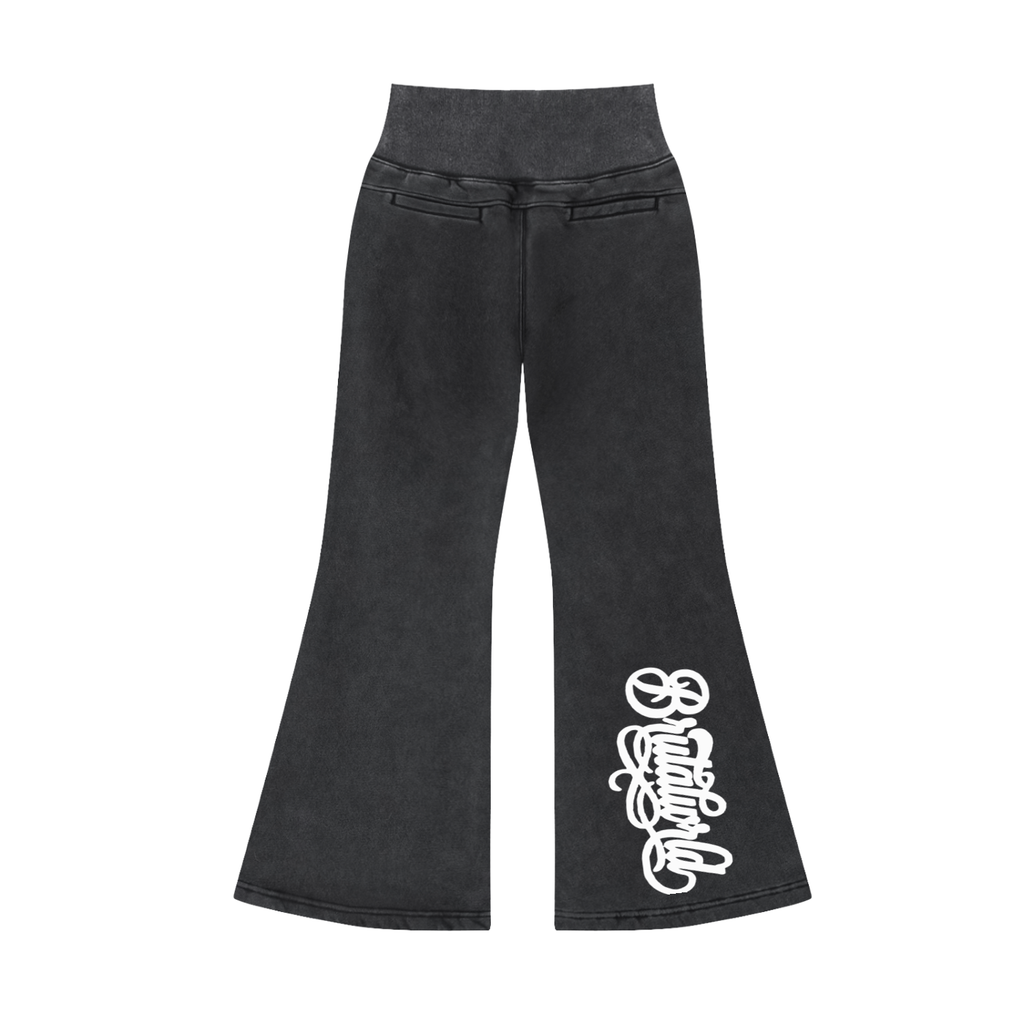 Vintage Washed Flared Fleece Pants