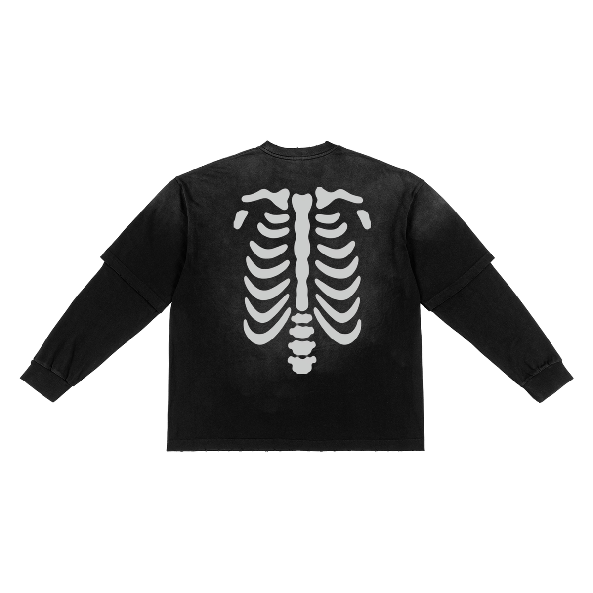 Sunfade Hand-Frayed Faux Two-Piece T-Shirt