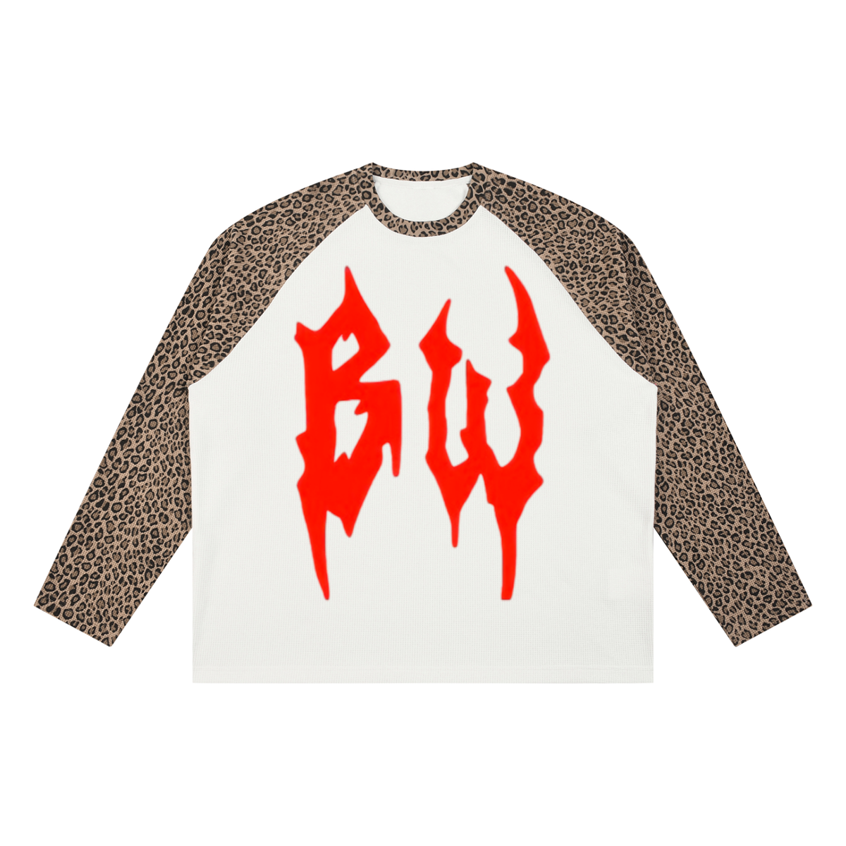 Unisex Leopard Panel Raglan Sleeve T-Shirt