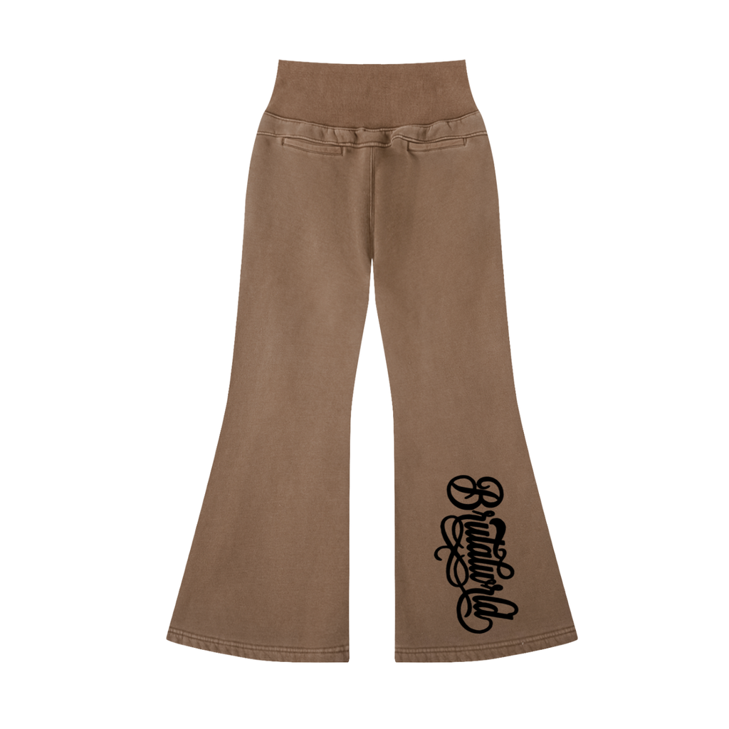 Vintage Washed Flared Fleece Pants