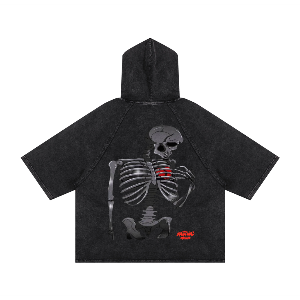 Snow Washed Hooded Boxy T-Shirt