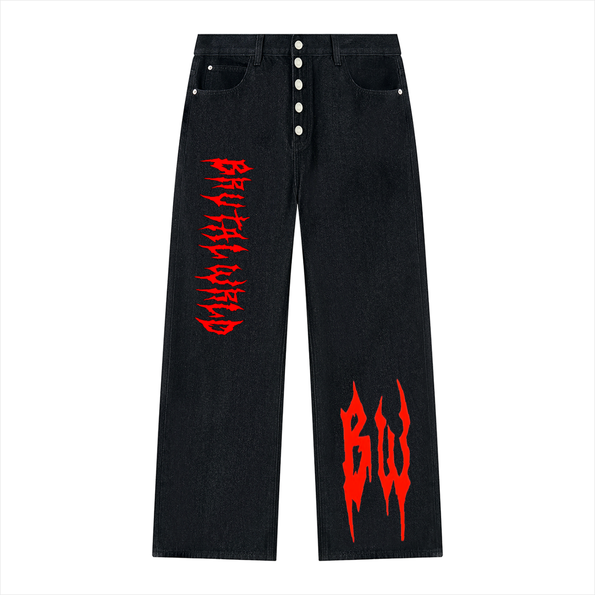 Men's Vintage Wash Wide Leg Denim Jeans