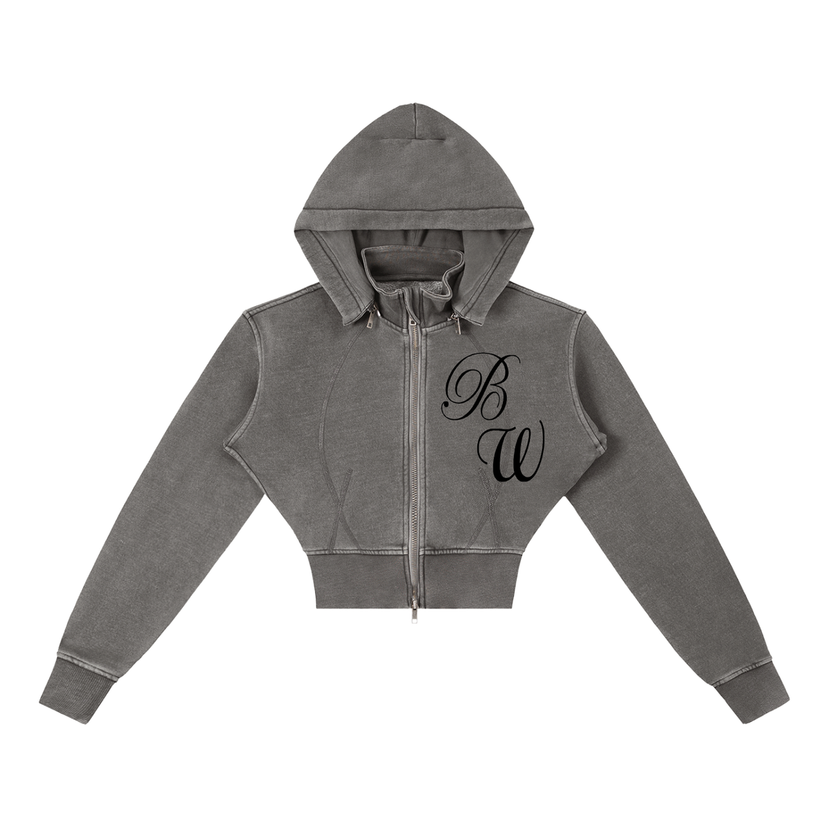 Vintage Washed Cropped Fleece Hoodie