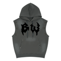 Unisex Vintage Wash Sun Fade Sleeveless Hoodie