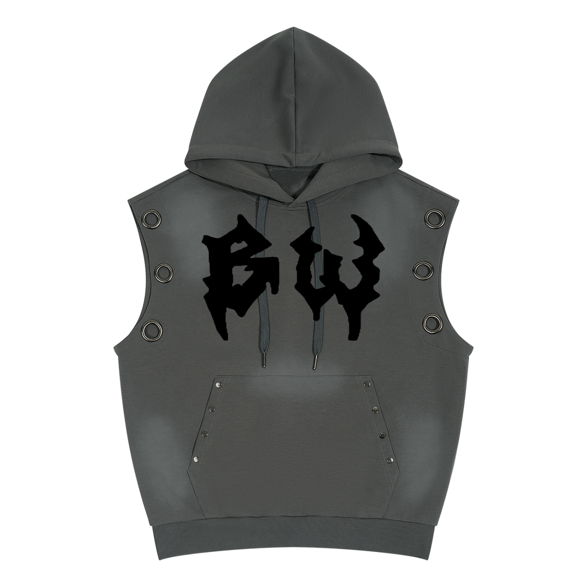 Unisex Vintage Wash Sun Fade Sleeveless Hoodie