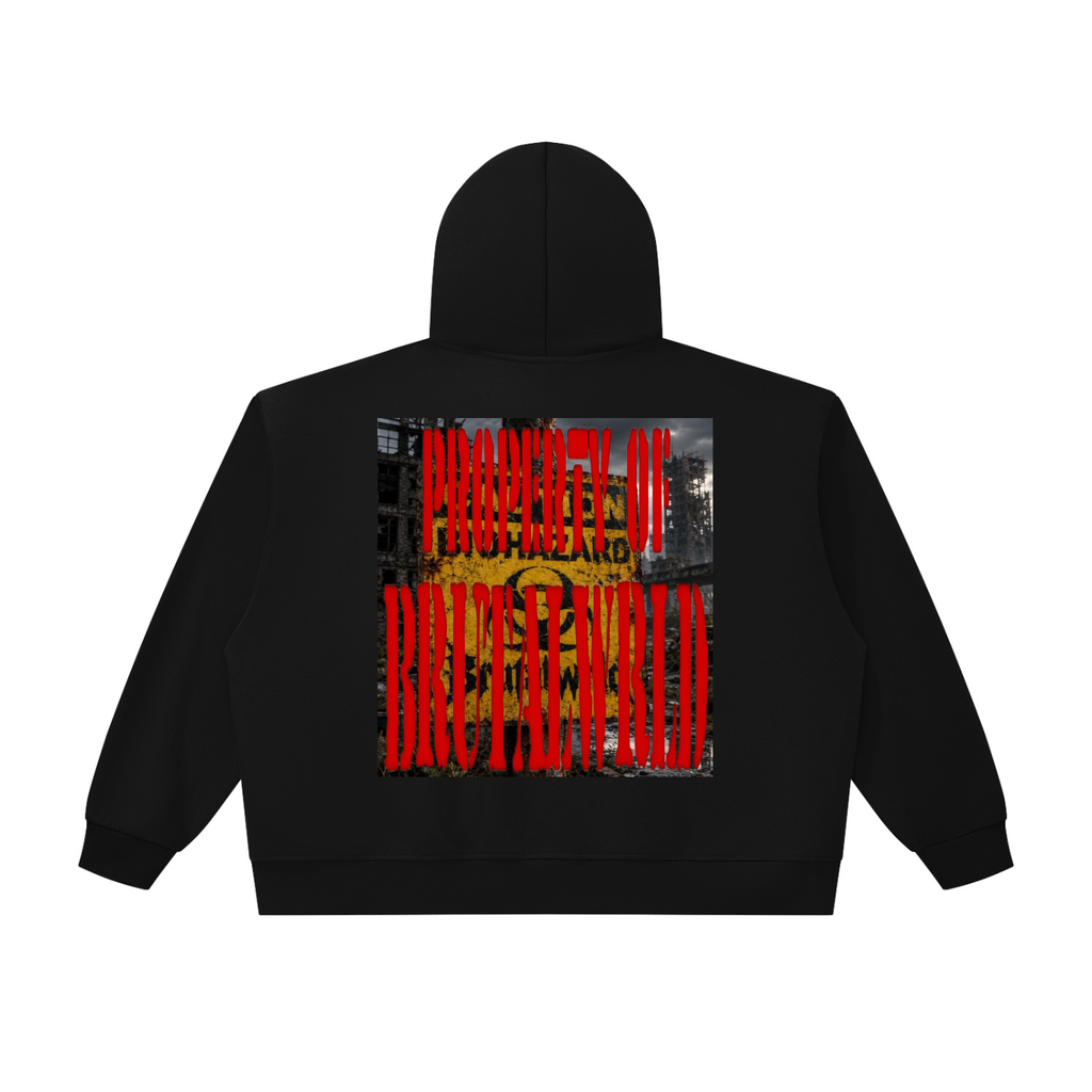 Unisex Oversized Chunky-Zip Boxy Hoodie