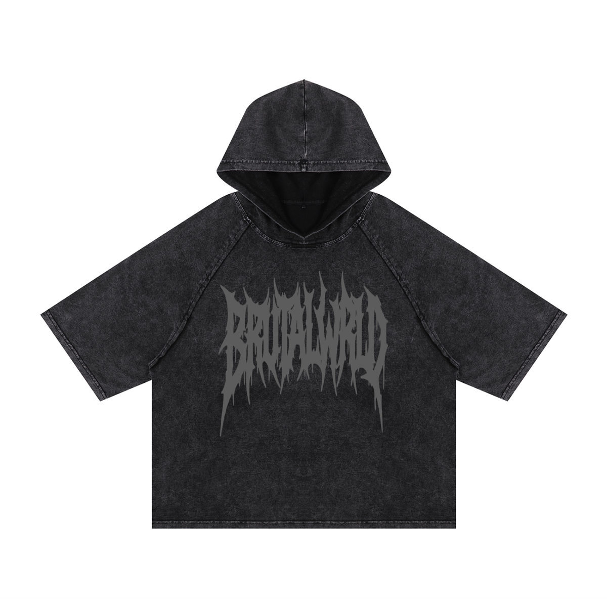 Snow Washed Hooded Boxy T-Shirt