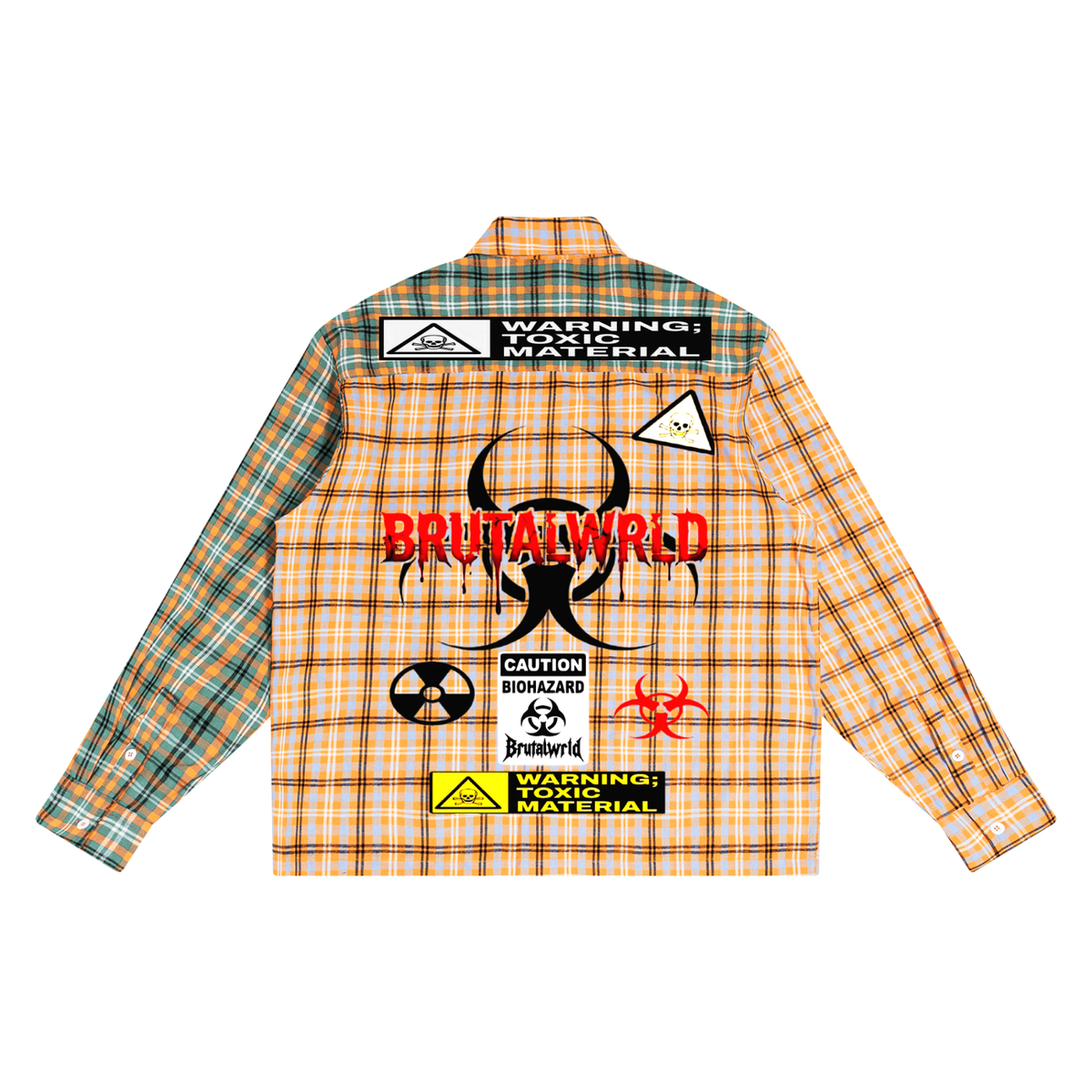 Unisex Oversized Plaid Color Block Shirt