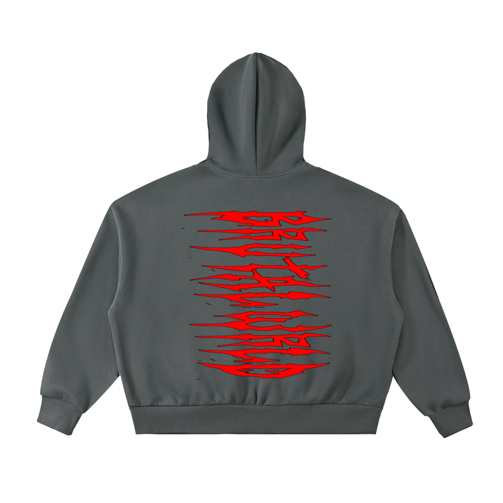 Fleeced Full-Zip Boxy Hoodie