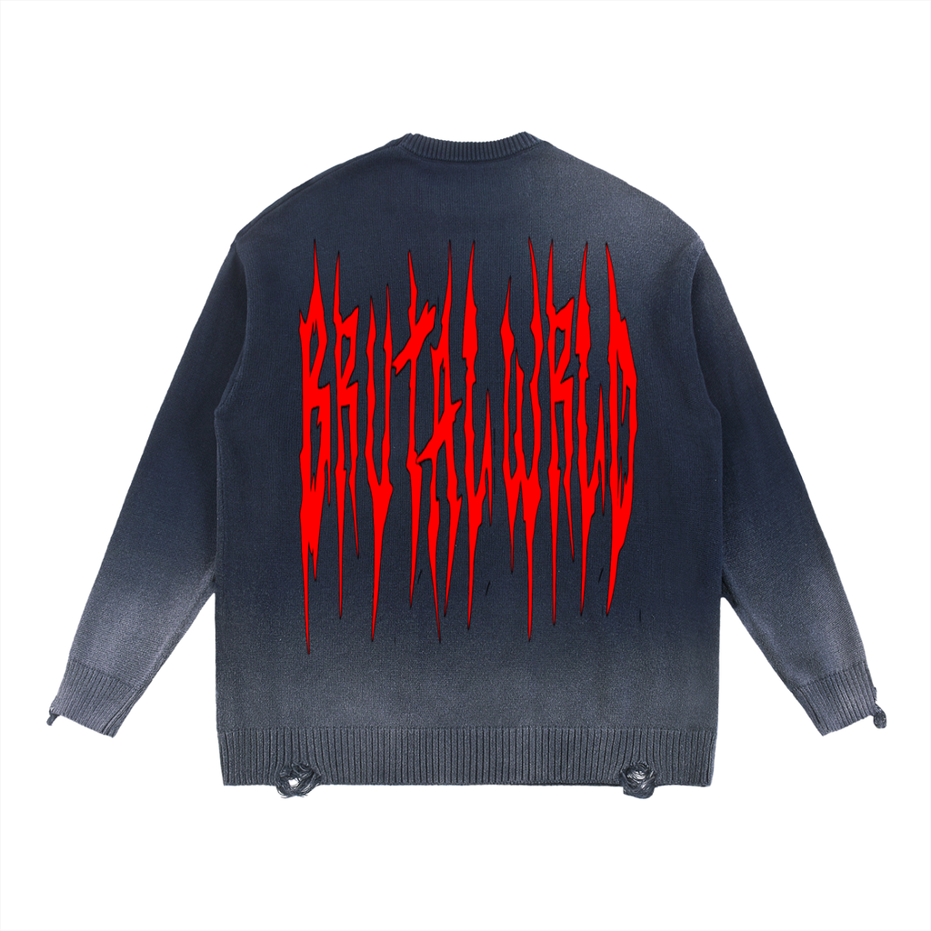 Sun Fade Distressed Ripped Crewneck sweater