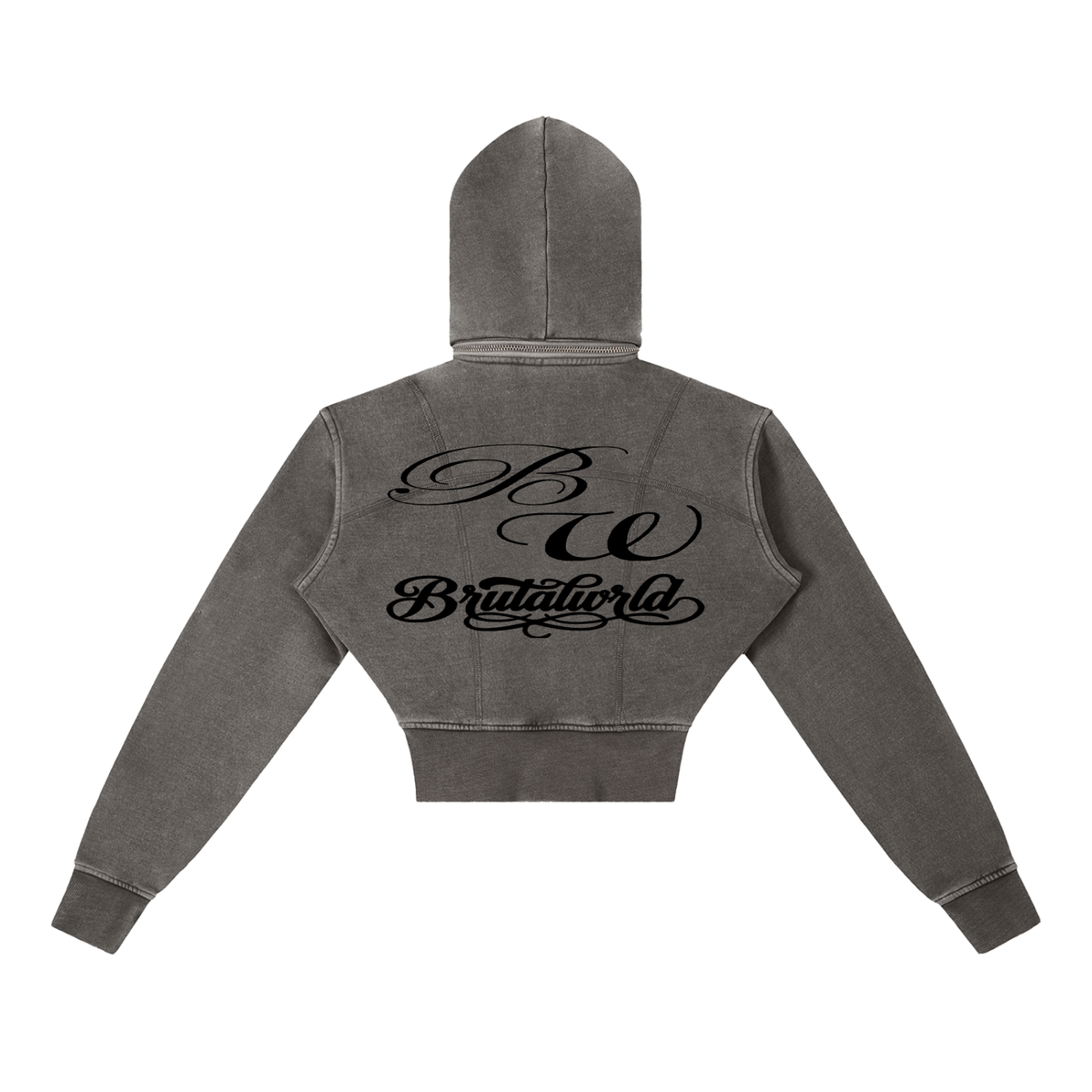 Vintage Washed Cropped Fleece Hoodie