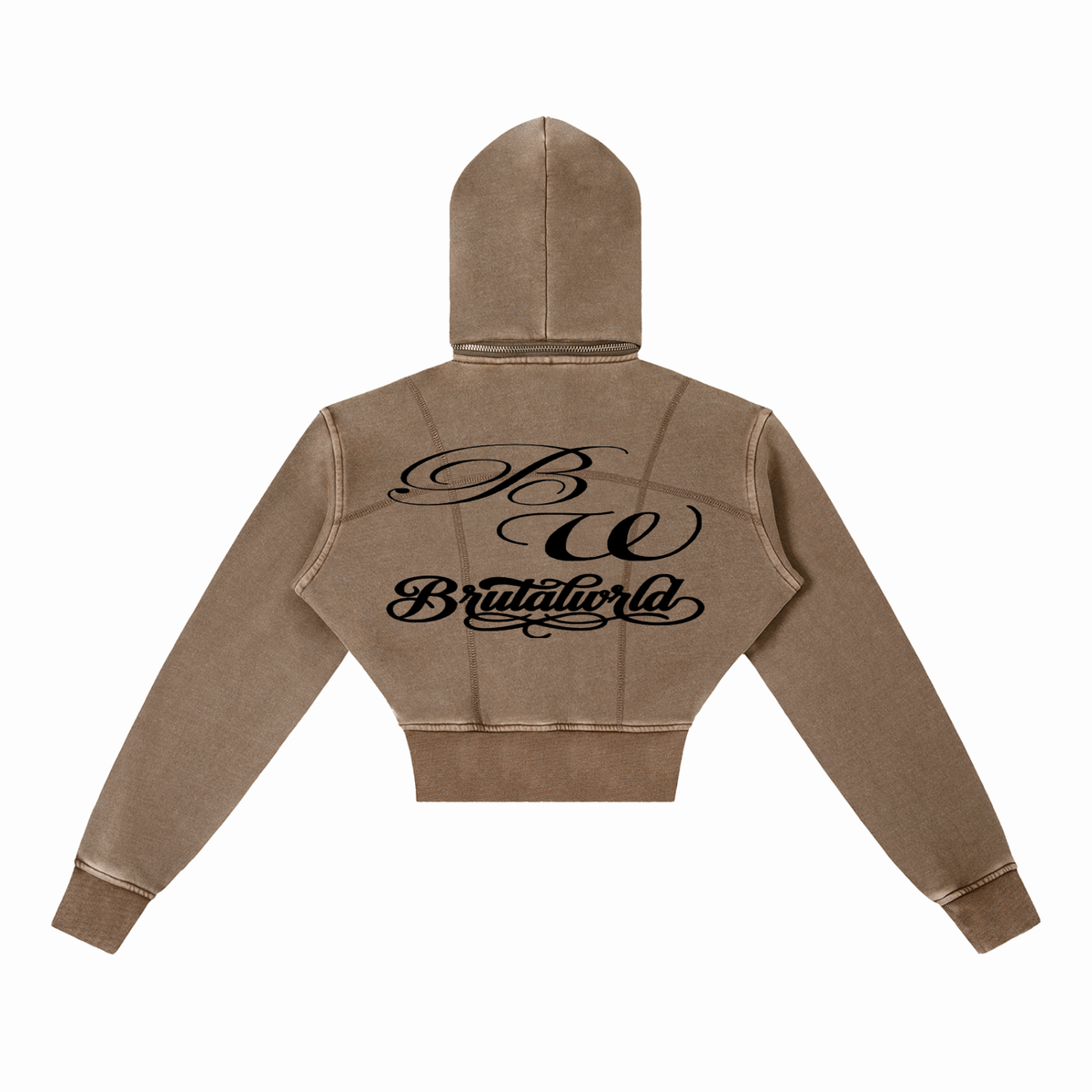 Vintage Washed Cropped Fleece Hoodie