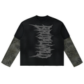 Unisex Vintage Wash Leopard Paneled Layer T-Shirt