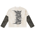 Unisex Vintage Wash Leopard Paneled Layer T-Shirt