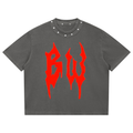 Unisex Washed Boxy Studded T-Shirt