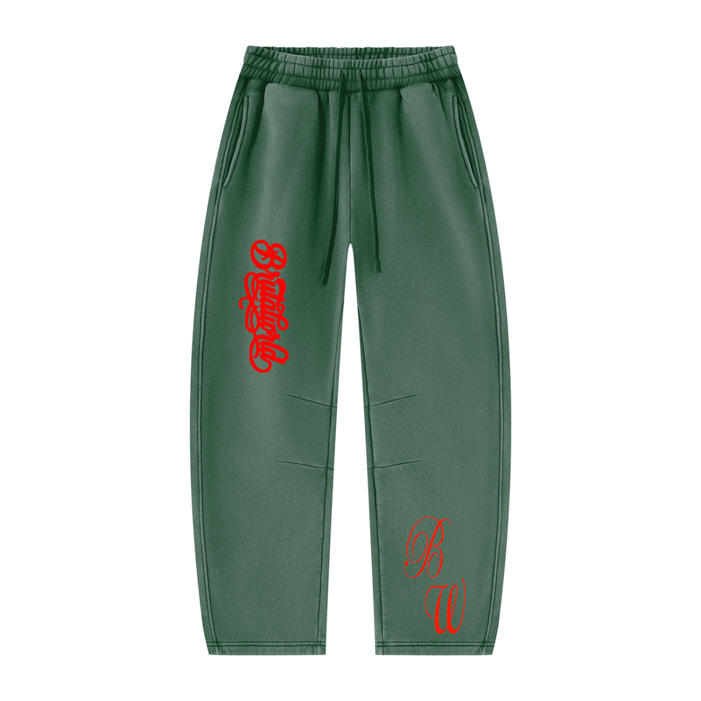 Unisex Vintage Wash Barrel Leg Fleece Sweatpants