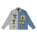Unisex Oversized Plaid Color Block Shirt