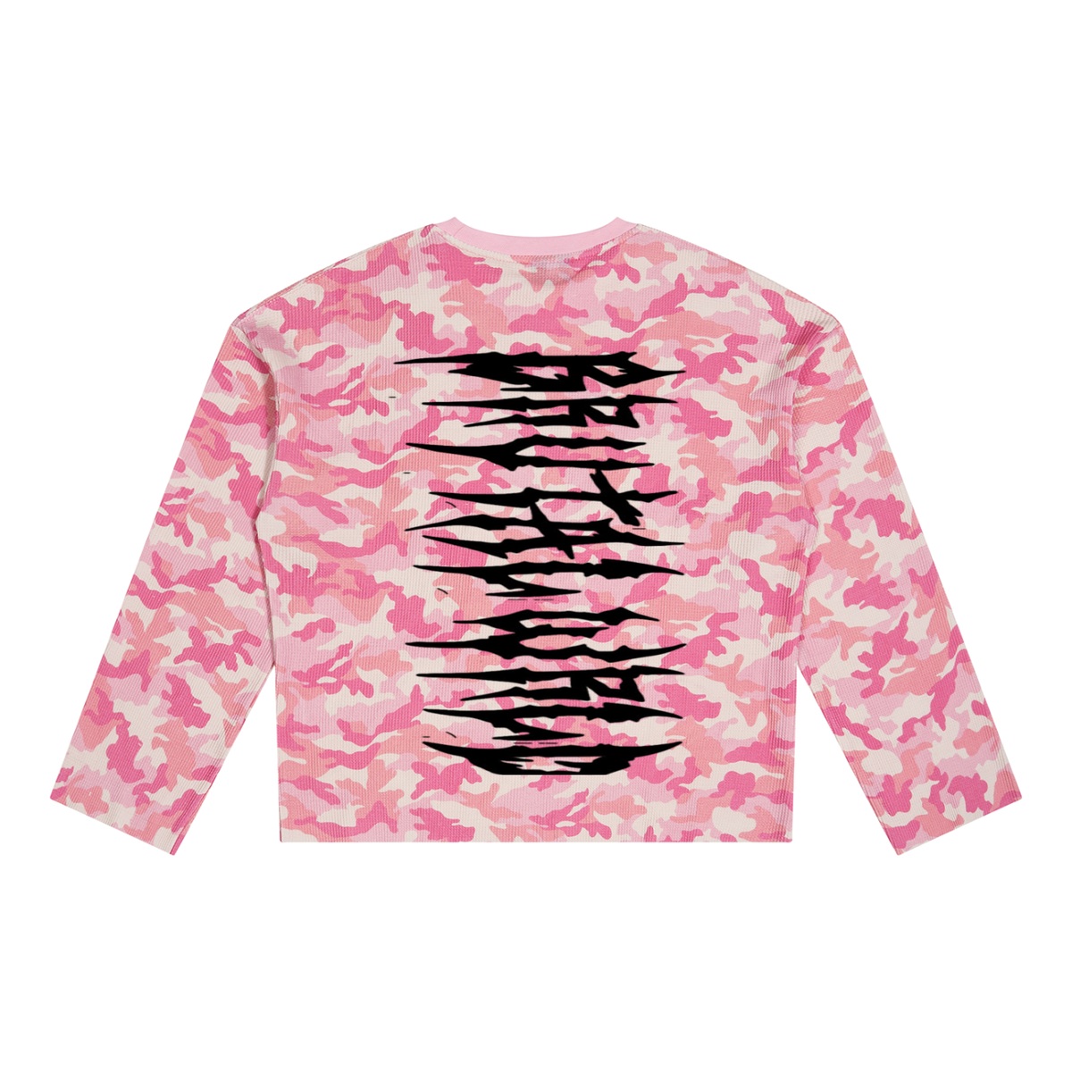 Unisex Camo Waffle Raw Edge T-Shirt
