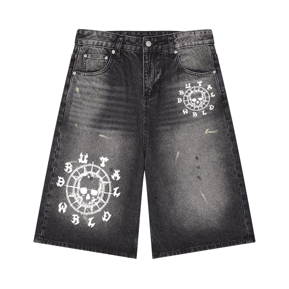 Men’s Vintage Wash Wide Leg Denim Shorts