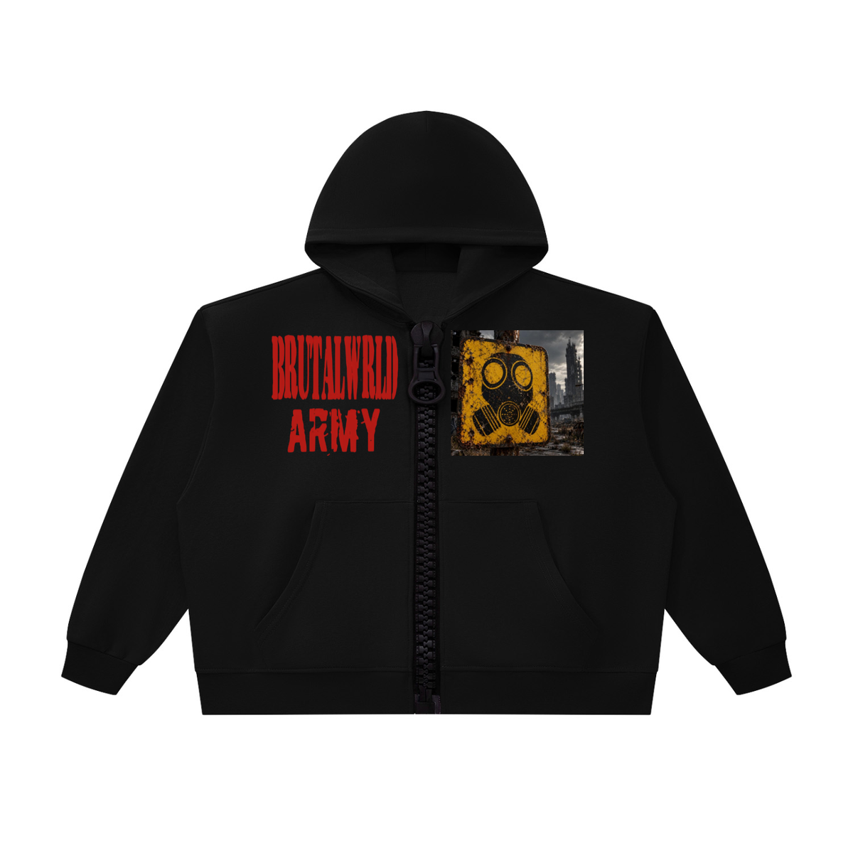 Unisex Oversized Chunky-Zip Boxy Hoodie