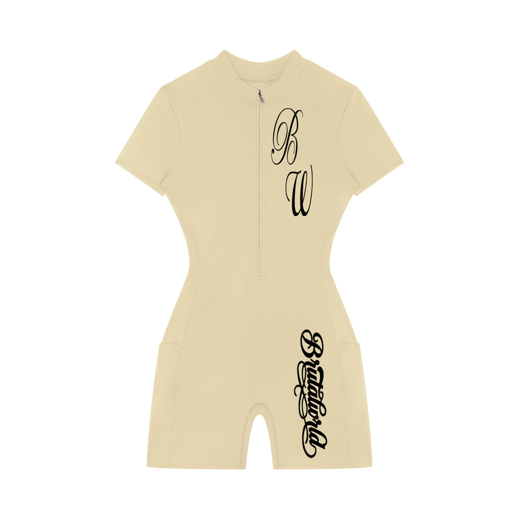 Women's Quarter-Zip Short Sleeve Romper