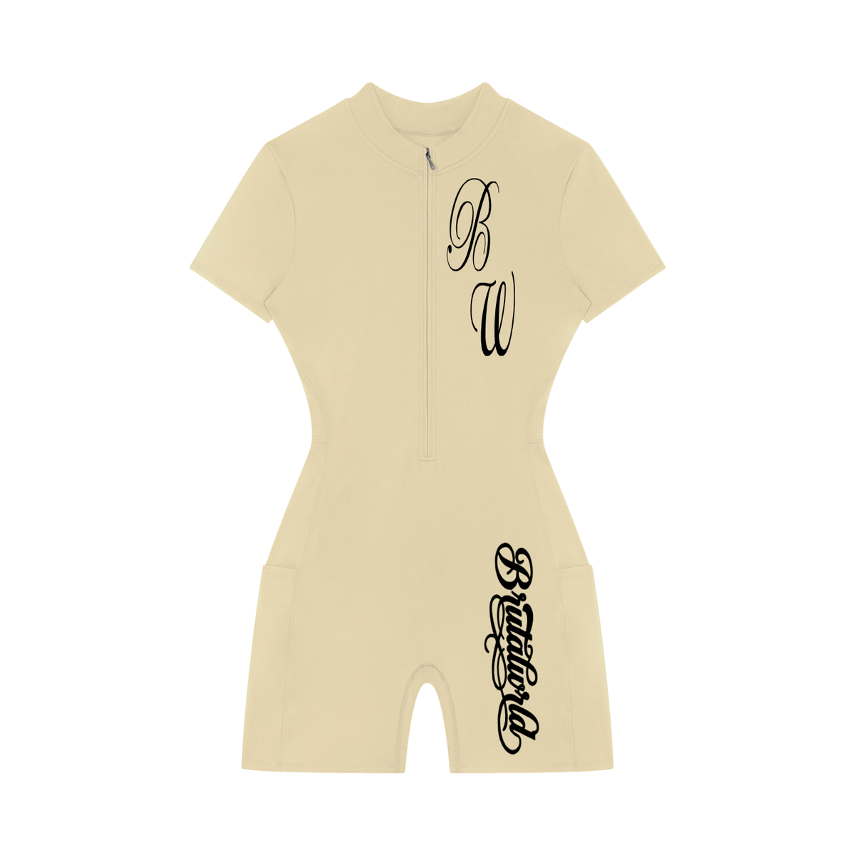 Women's Quarter-Zip Short Sleeve Romper