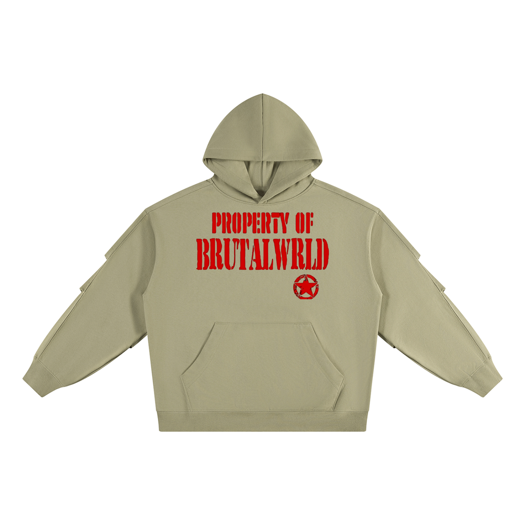 Unisex Heavyweight Ruched Sleeves Hoodie