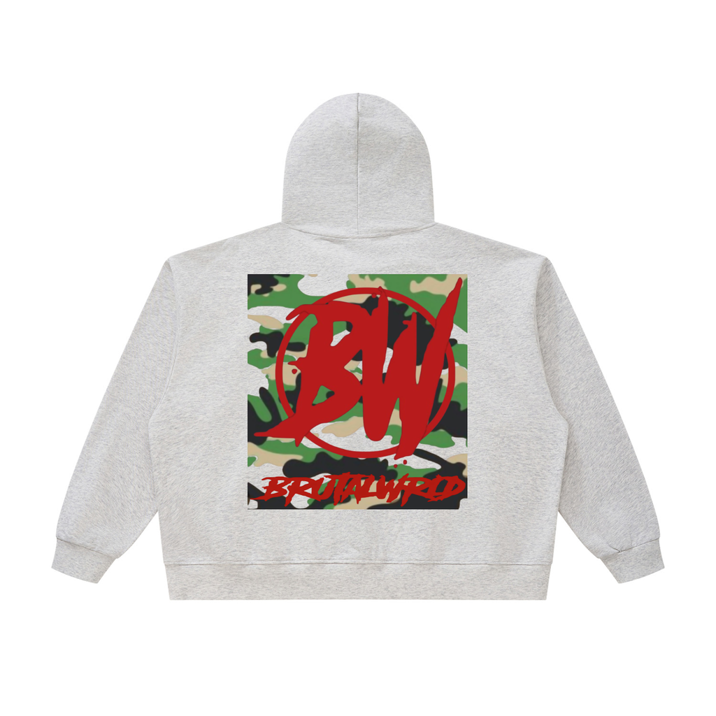 Unisex Oversized Chunky-Zip Boxy Hoodie