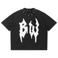 Unisex Washed Boxy Studded T-Shirt
