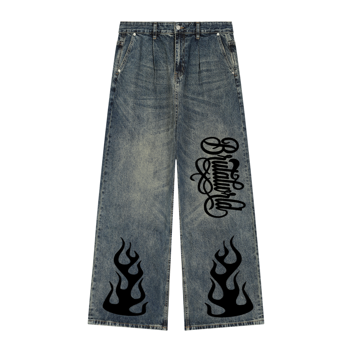 Men's Vintage Wash Denim Jeans