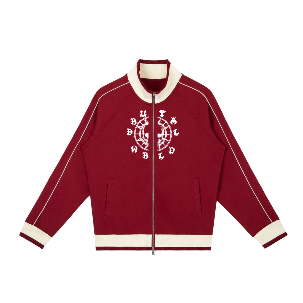 Color Block Raglan Sleeve Zip Track Jacket
