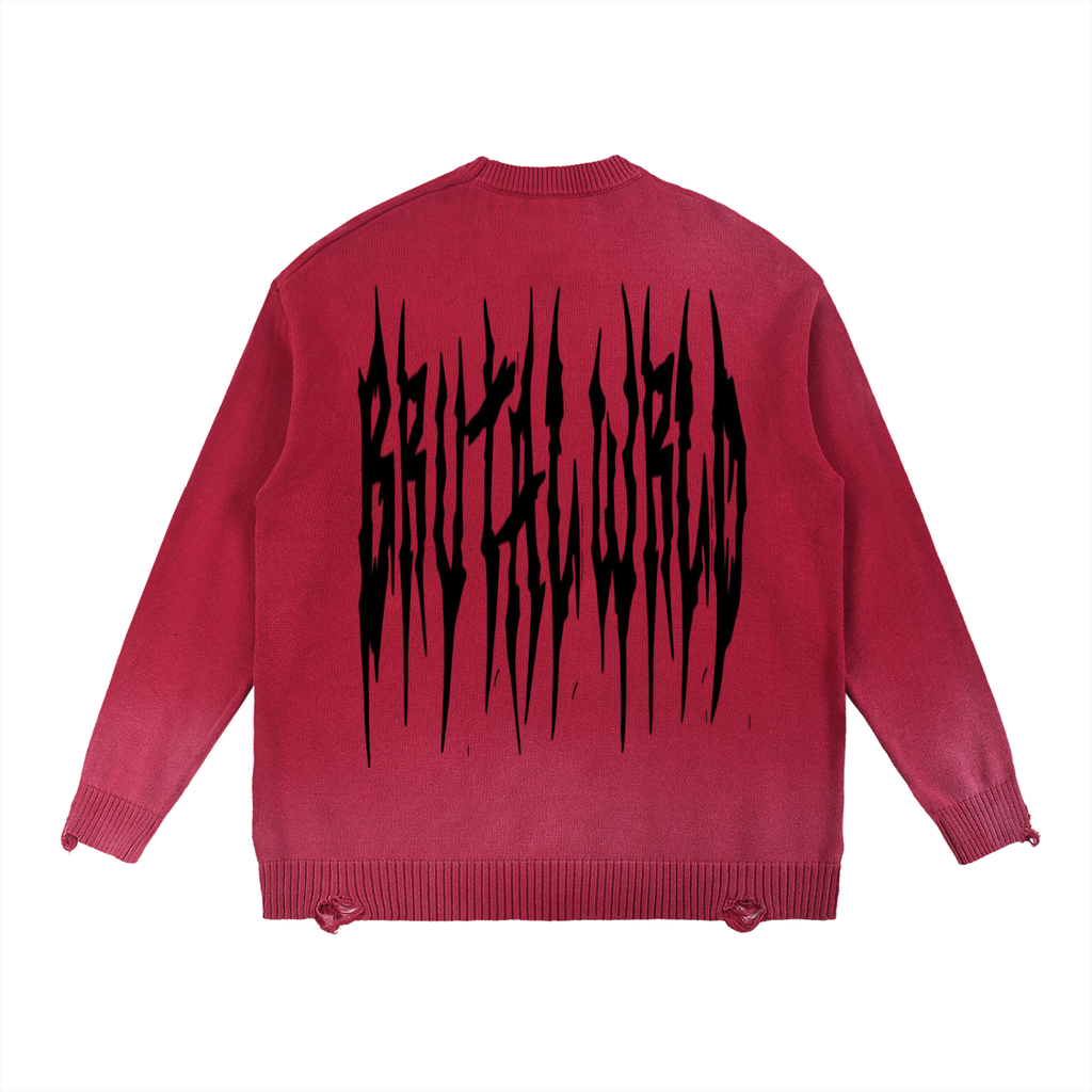 Sun Fade Distressed Ripped Crewneck sweater