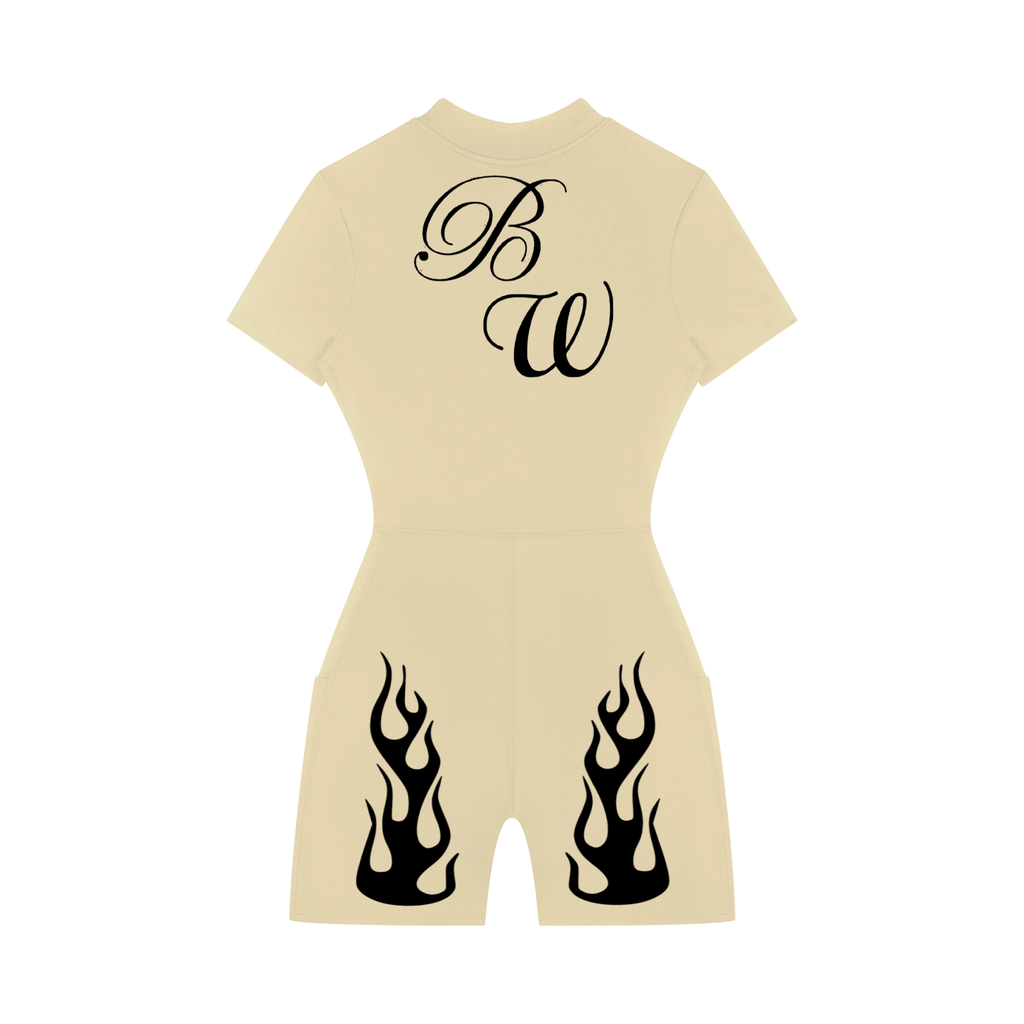 Women's Quarter-Zip Short Sleeve Romper