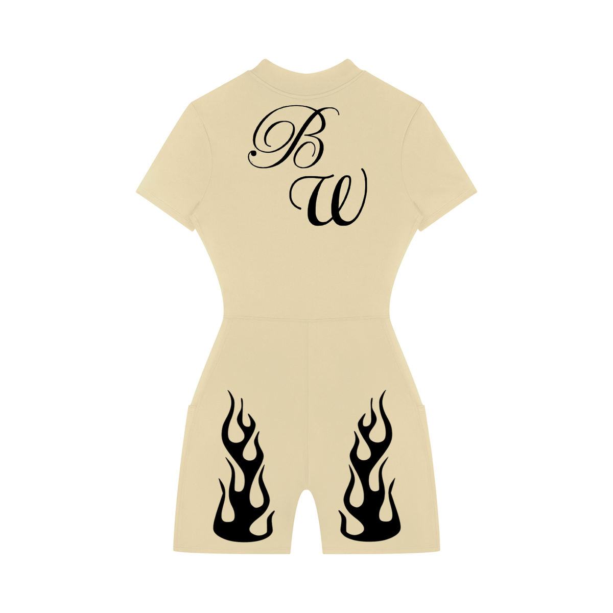 Women's Quarter-Zip Short Sleeve Romper