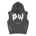 Unisex Vintage Wash Sun Fade Sleeveless Hoodie