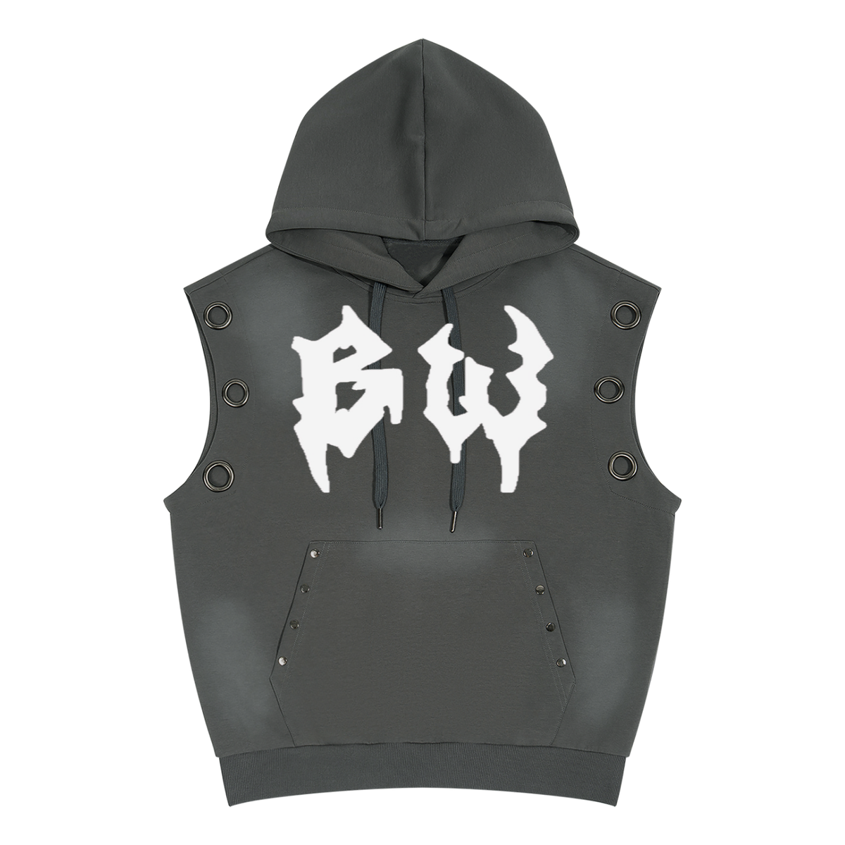 Unisex Vintage Wash Sun Fade Sleeveless Hoodie