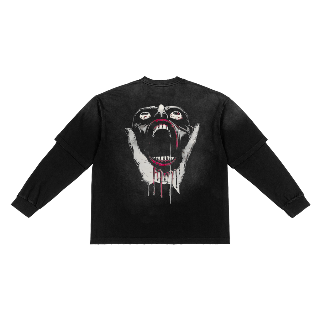 Sunfade Hand-Frayed Faux Two-Piece T-Shirt